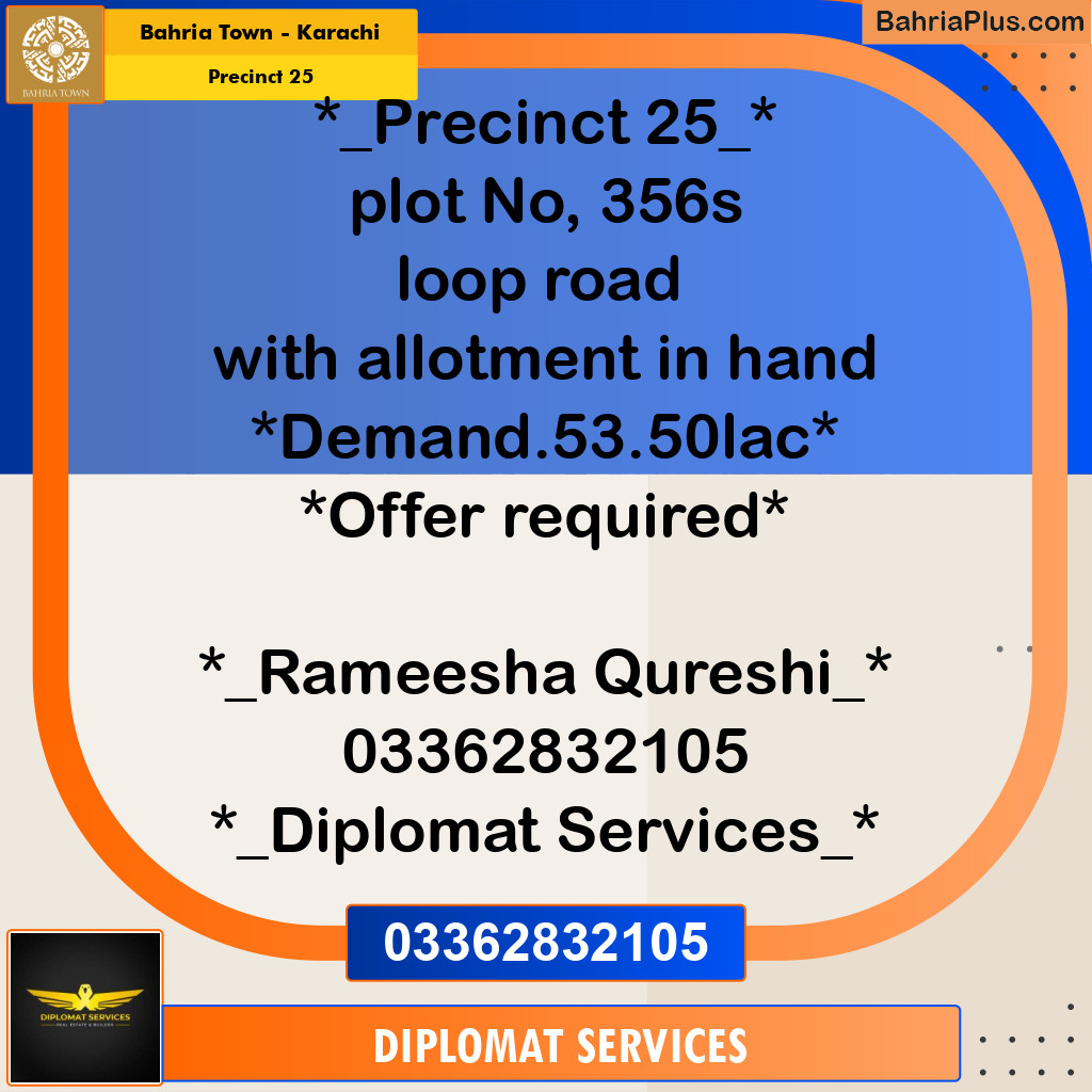 Residential Plot for Sale in Precinct 25 - Bahria Town, Karachi - (BP-184427)