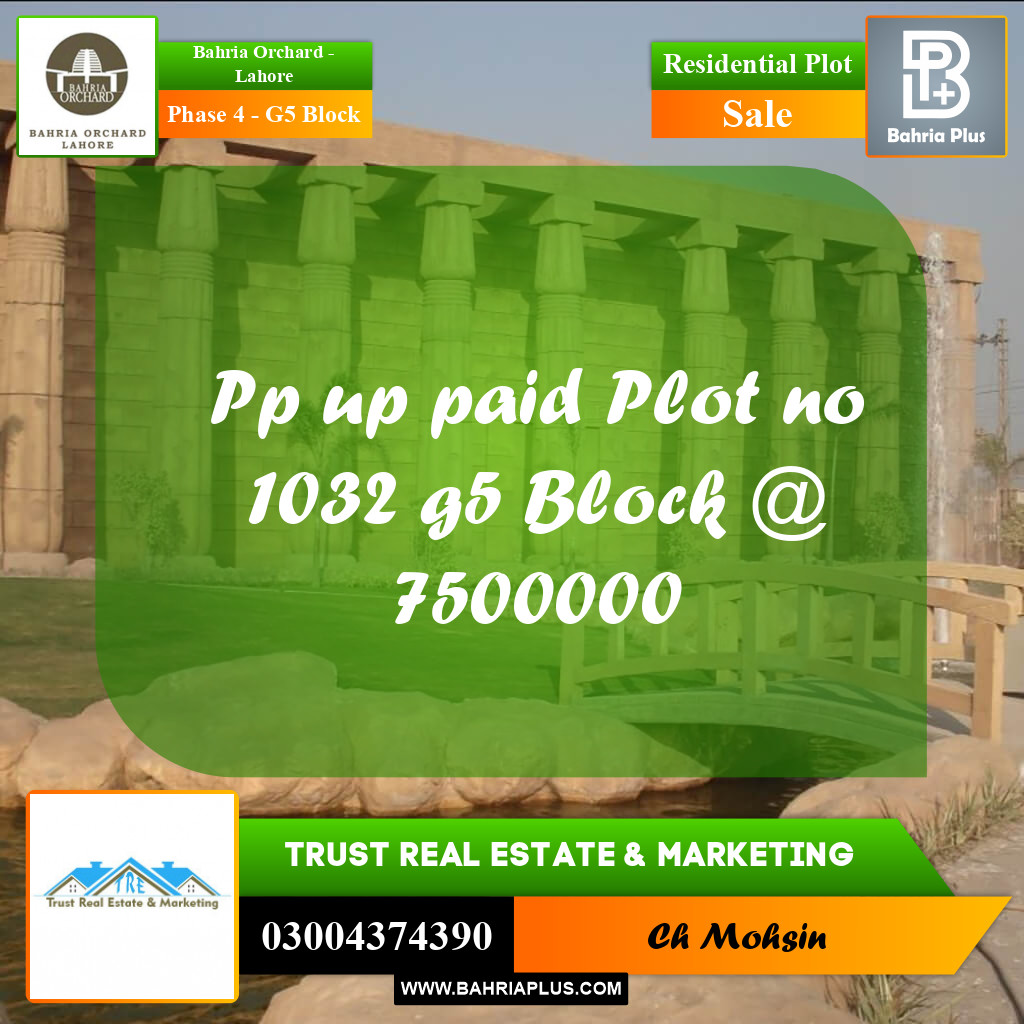 Residential Plot for Sale in Phase 4 - G5 Block -  Bahria Orchard, Lahore - (BP-184456)