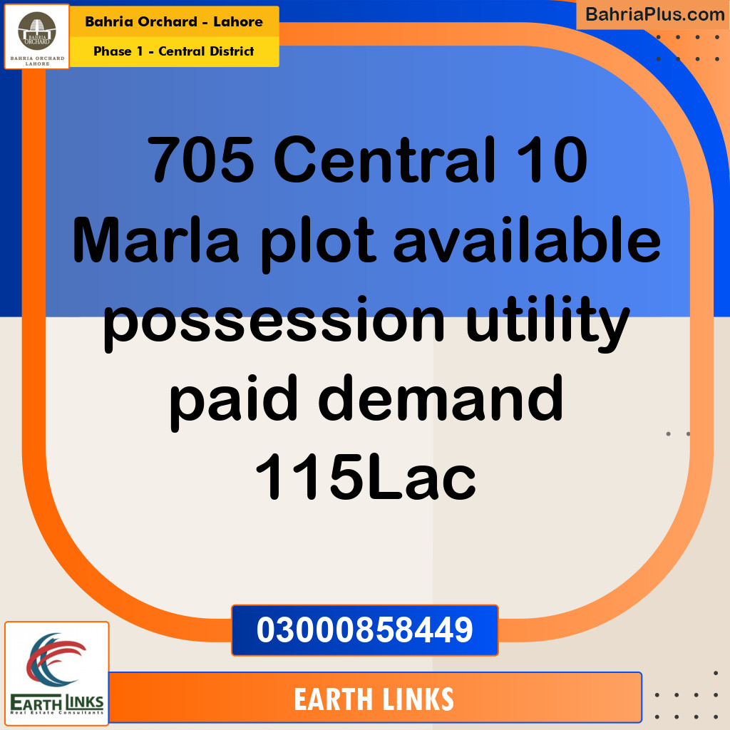 Residential Plot for Sale in Phase 1 - Central District - Bahria Orchard, Lahore - (BP-184474)