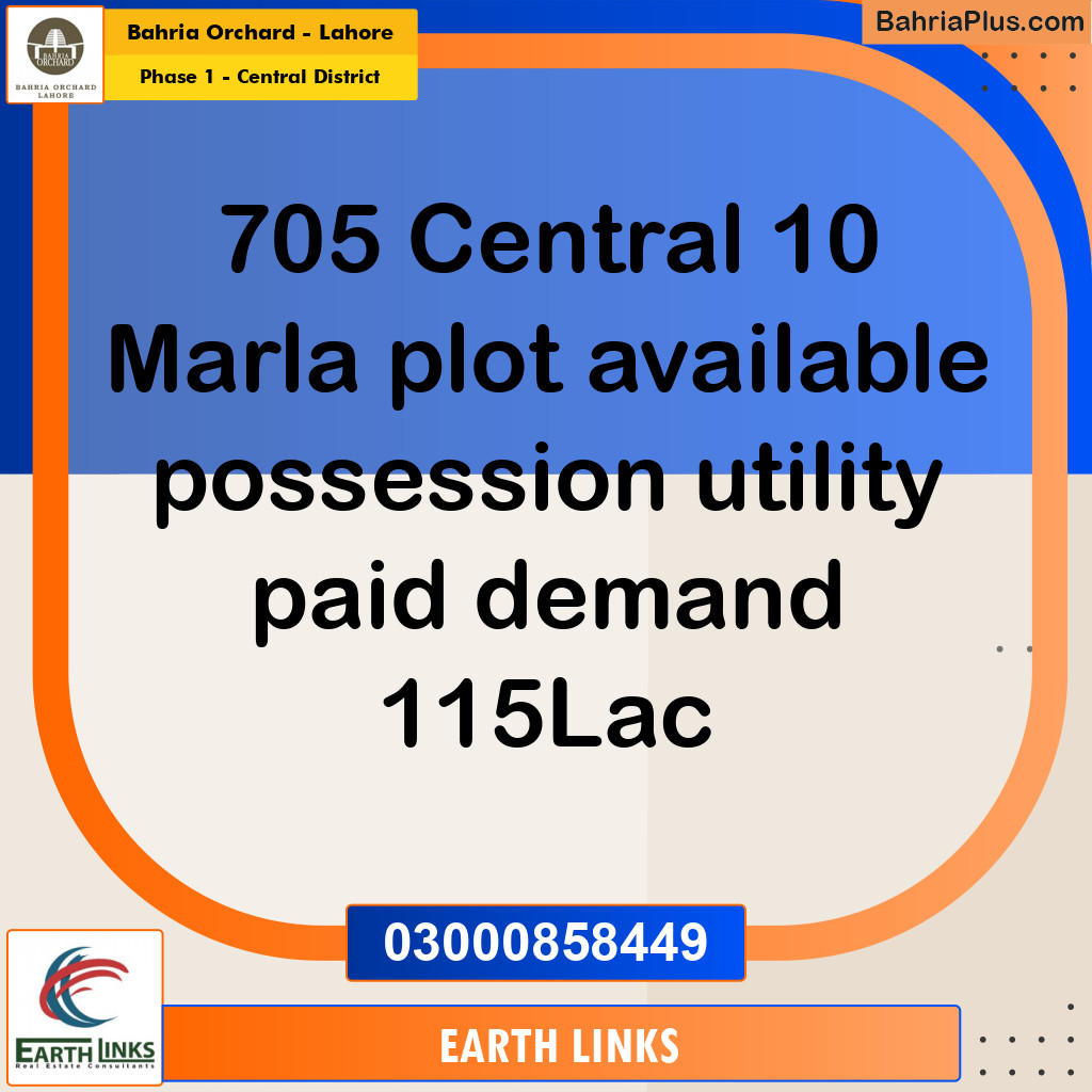 Residential Plot for Sale in Phase 1 - Central District -  Bahria Orchard, Lahore - (BP-184474)