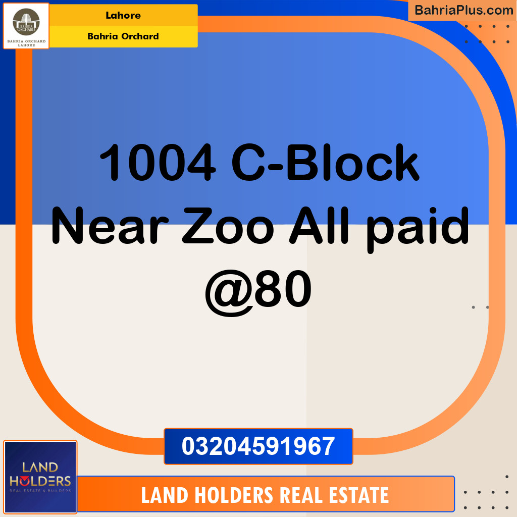 Residential Plot for Sale in Bahria Orchard, Lahore - (BP-184567)