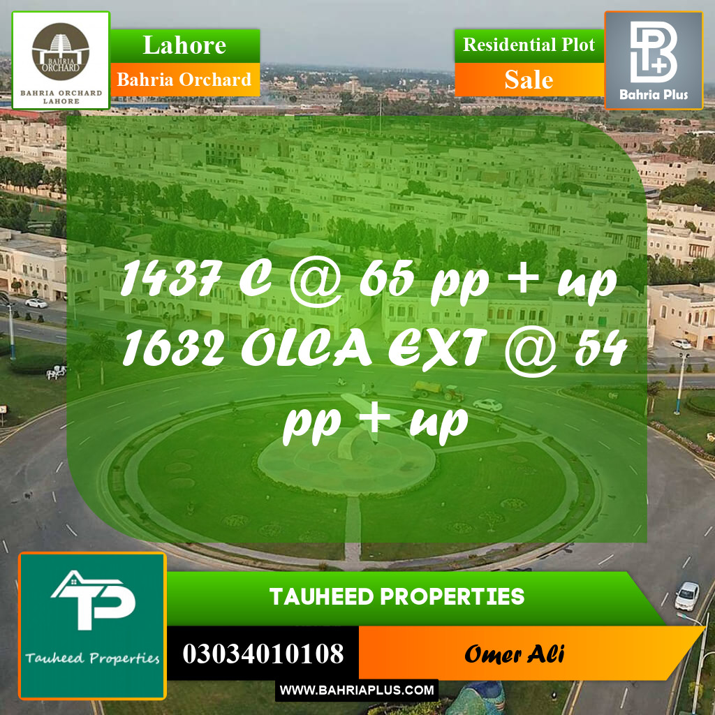Residential Plot for Sale in Bahria Orchard, Lahore - (BP-184593)