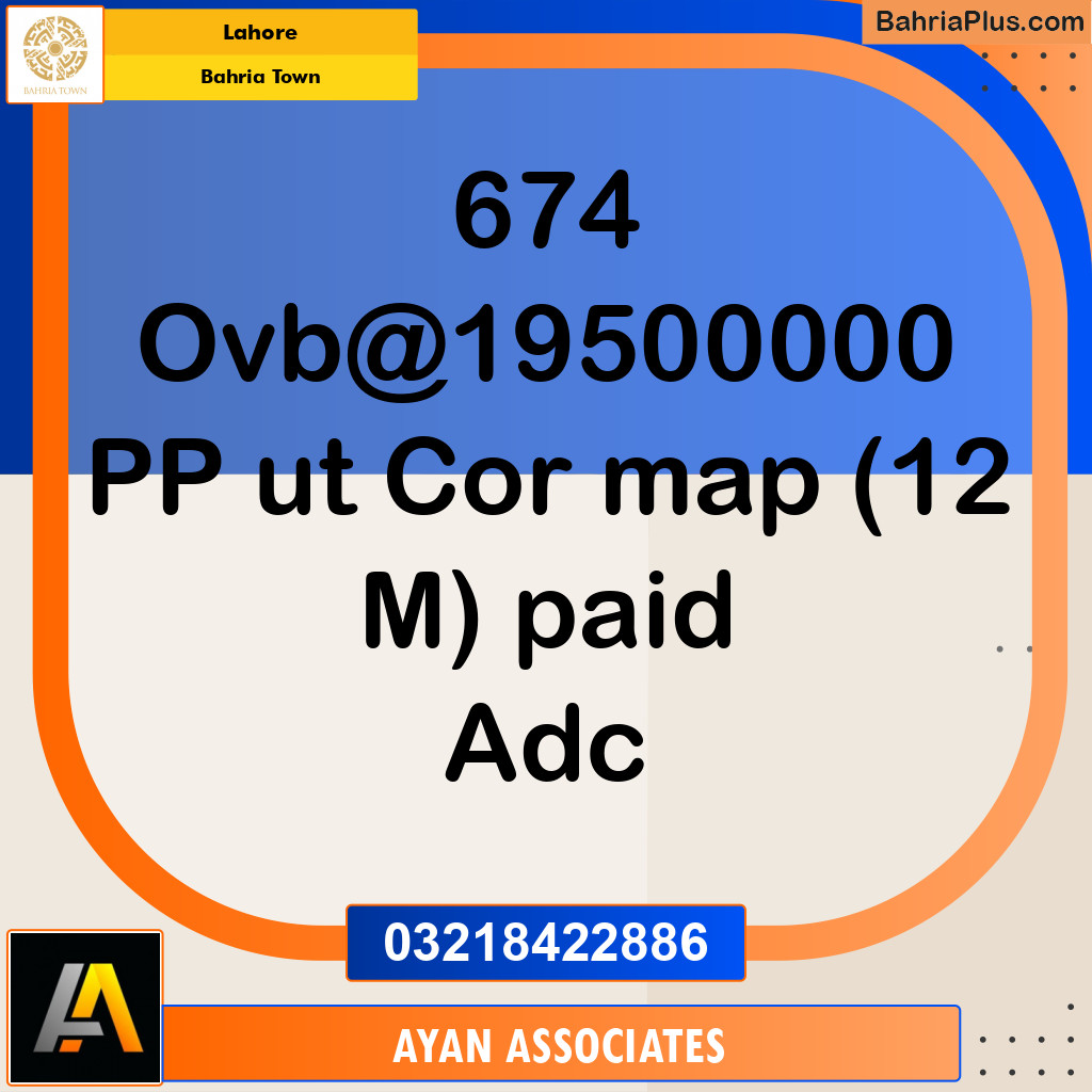 Residential Plot for Sale in Bahria Town, Lahore - (BP-184594)