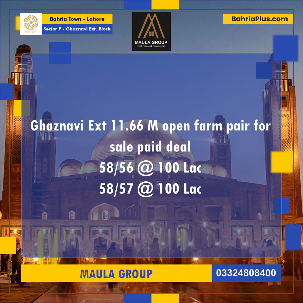 Residential Plot for Sale in Sector F - Ghaznavi Ext. Block -  Bahria Town, Lahore - (BP-184622)