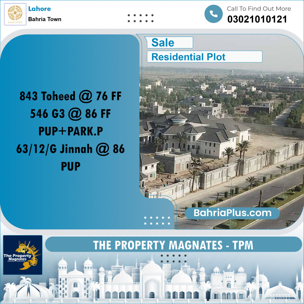 Residential Plot for Sale in Bahria Town, Lahore - (BP-184635)