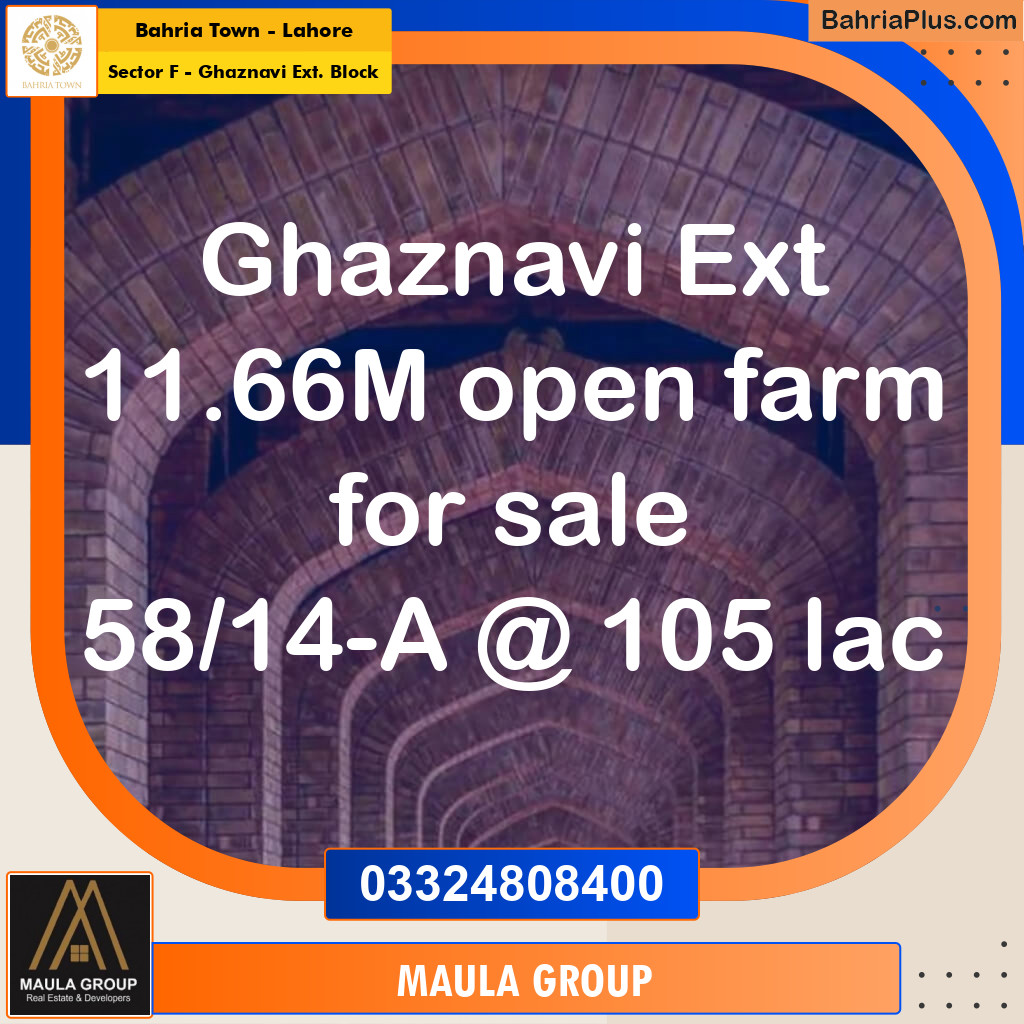 Residential Plot for Sale in Sector F - Ghaznavi Ext. Block -  Bahria Town, Lahore - (BP-184643)