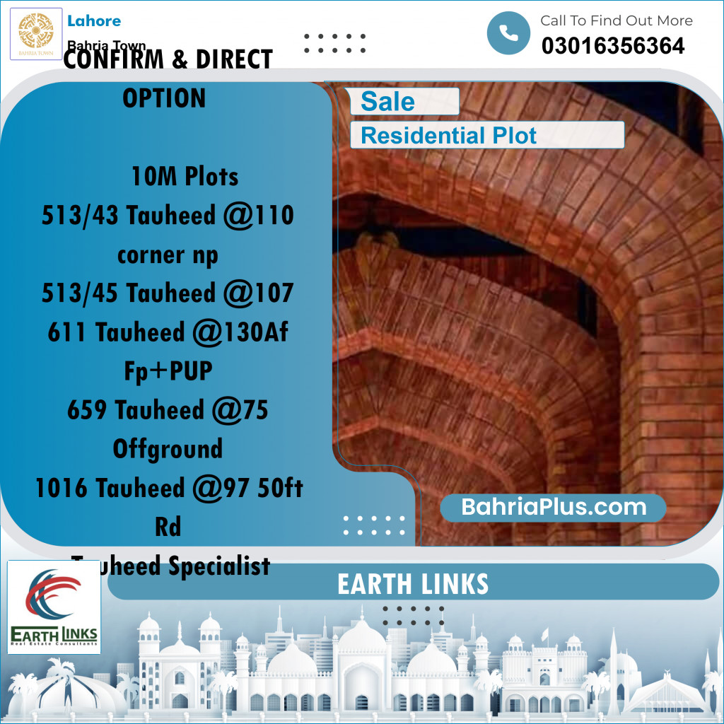 Residential Plot for Sale in Bahria Town, Lahore - (BP-184653)