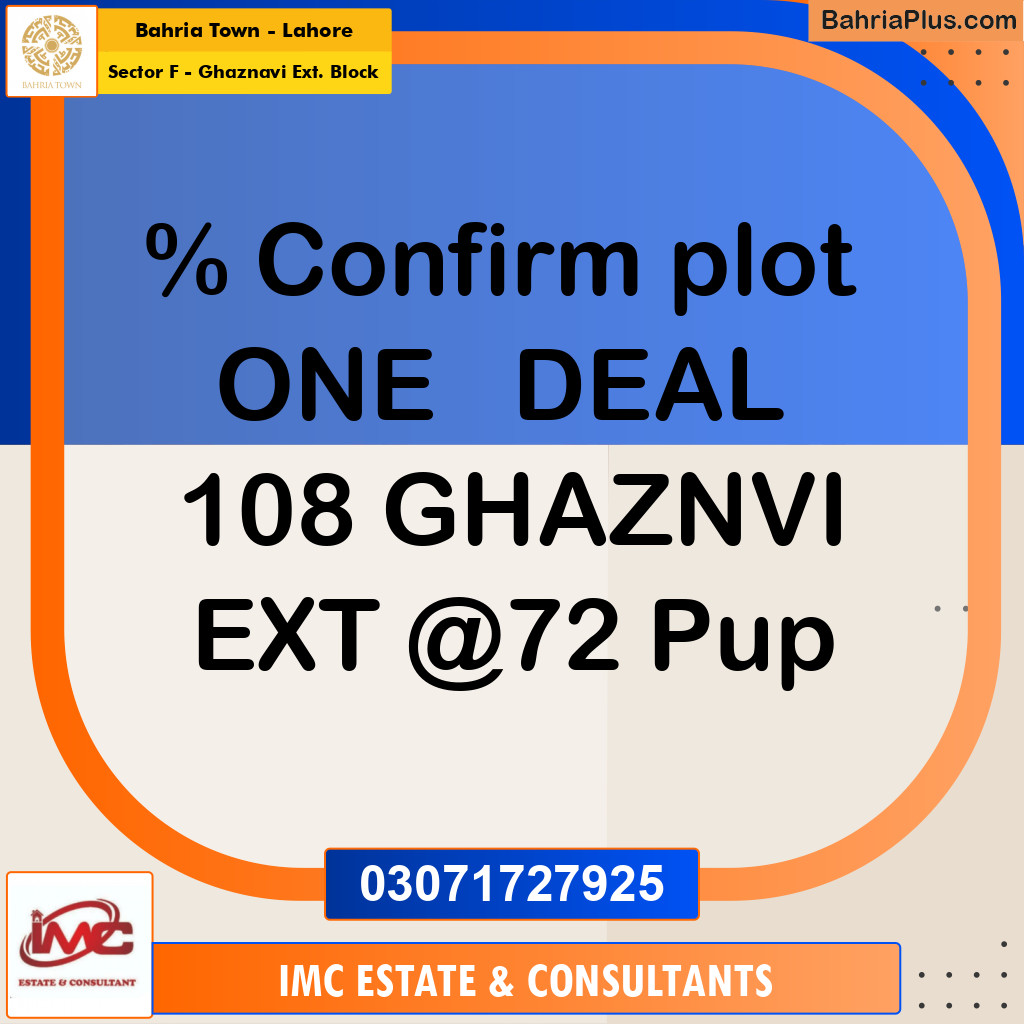 Residential Plot for Sale in Sector F - Ghaznavi Ext. Block - Bahria Town, Lahore - (BP-184695)