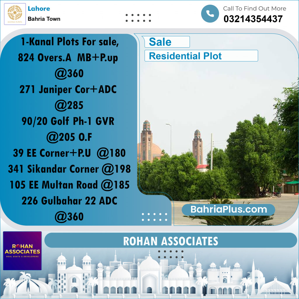 Residential Plot for Sale in Bahria Town, Lahore - (BP-184757)