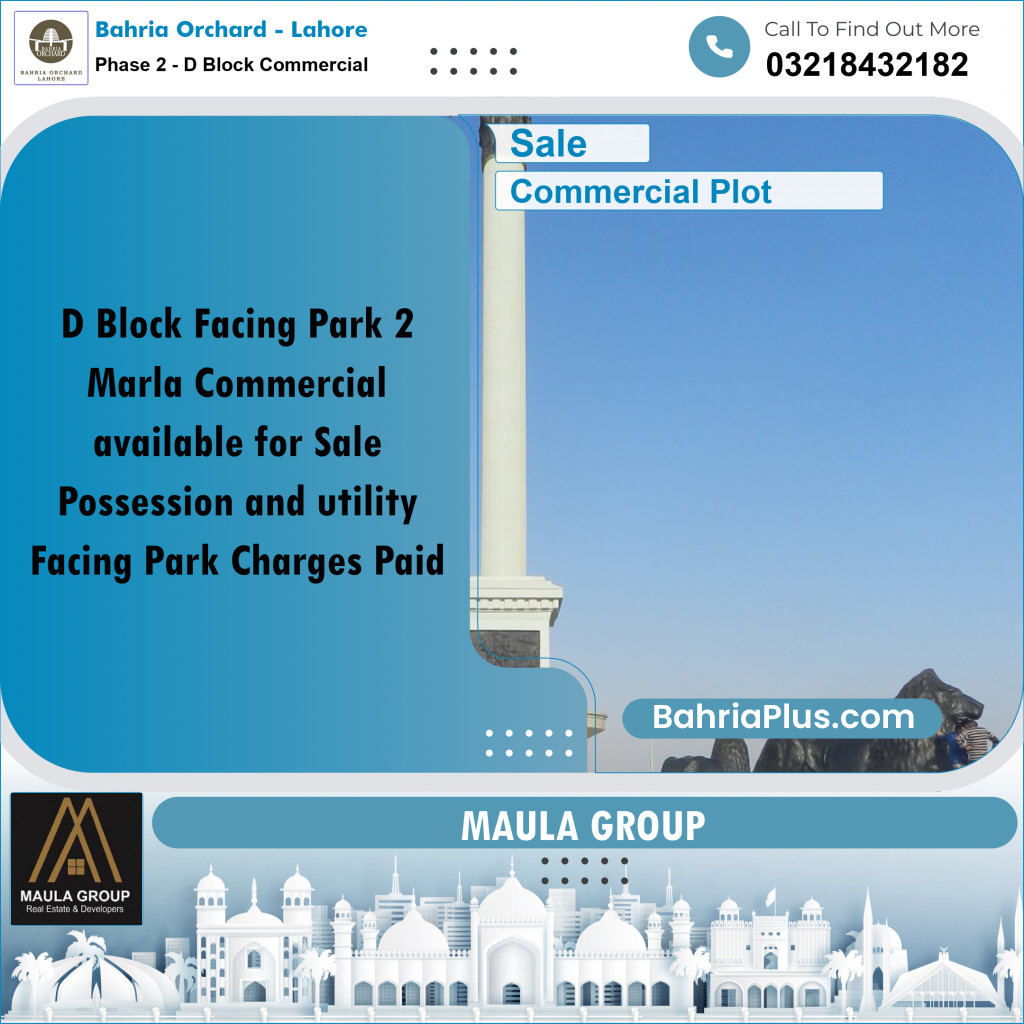 Commercial Plot for Sale in Phase 2 - D Block Commercial -  Bahria Orchard, Lahore - (BP-184789)