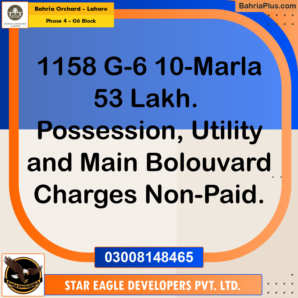 Residential Plot for Sale in Phase 4 - G6 Block -  Bahria Orchard, Lahore - (BP-184823)