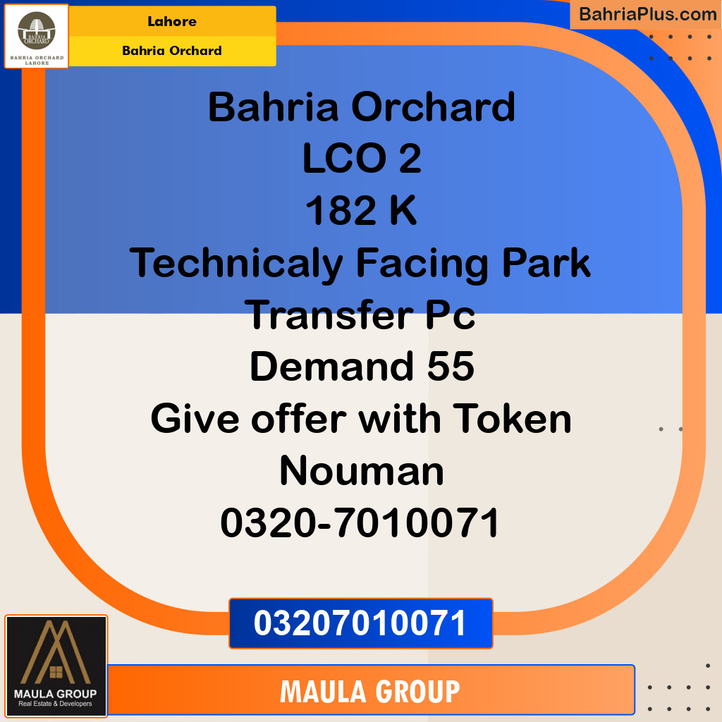 Residential Plot for Sale in Bahria Orchard, Lahore - (BP-184895)
