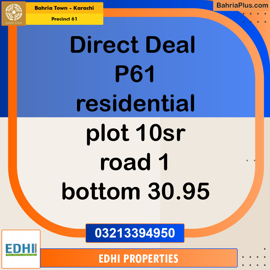125 Sq. Yards Residential Plot for Sale in Precinct 61 -  Bahria Town, Karachi - (BP-184910)