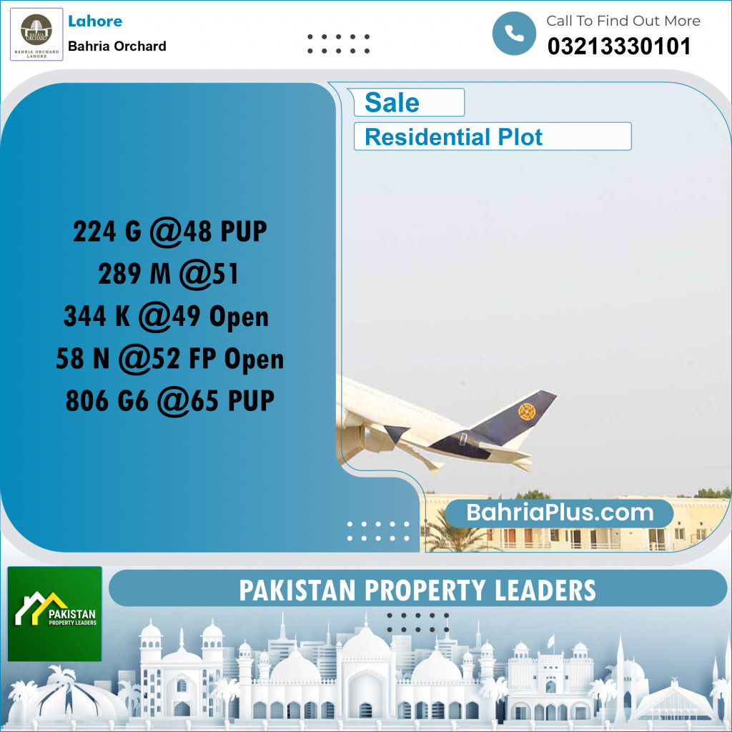 Residential Plot for Sale in Bahria Orchard, Lahore - (BP-184937)