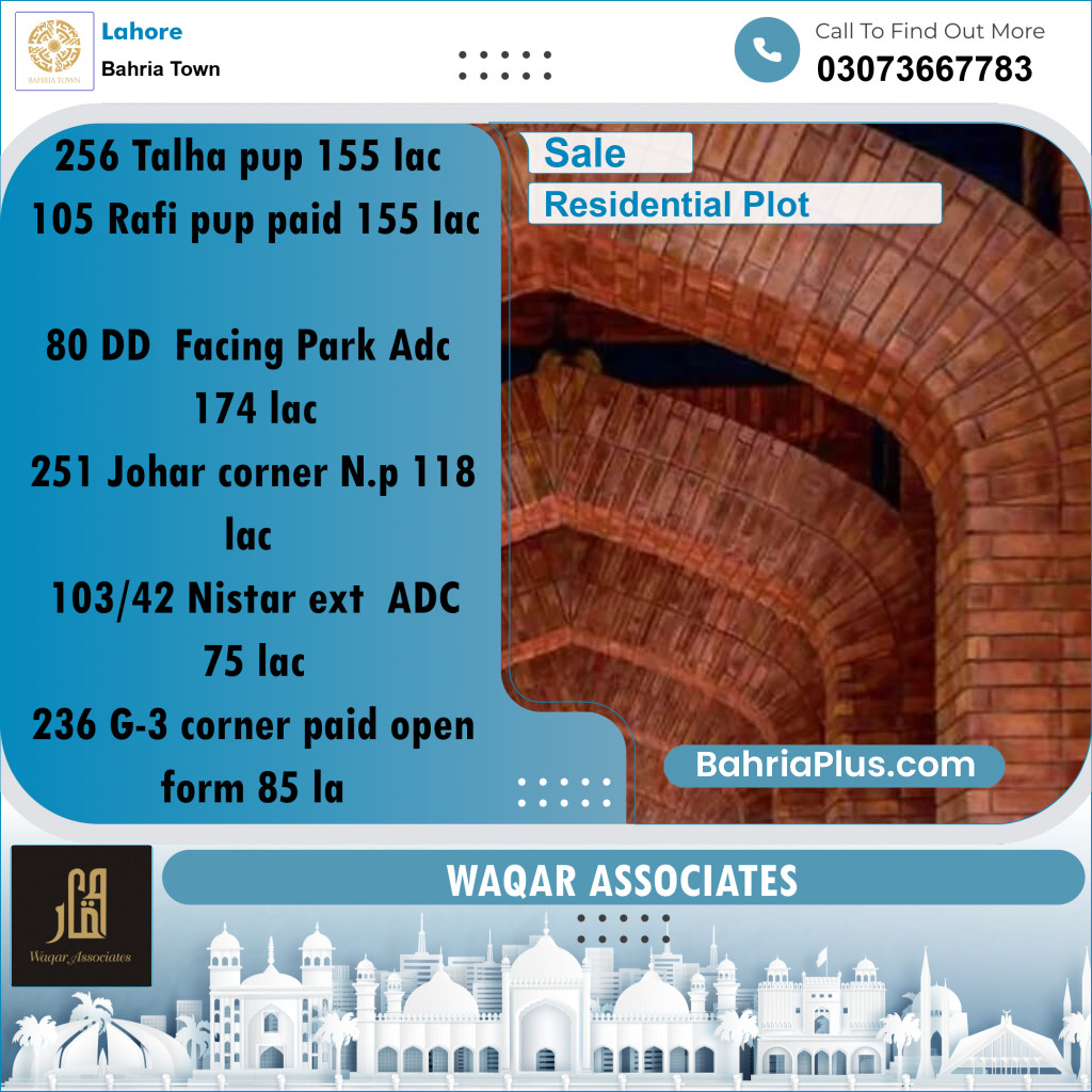 Residential Plot for Sale in Bahria Town, Lahore - (BP-184984)