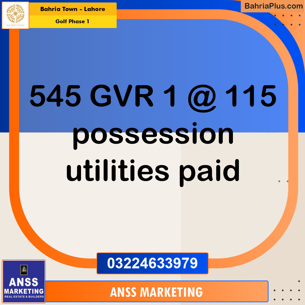 Residential Plot for Sale in Golf Phase 1 -  Bahria Town, Lahore - (BP-185000)