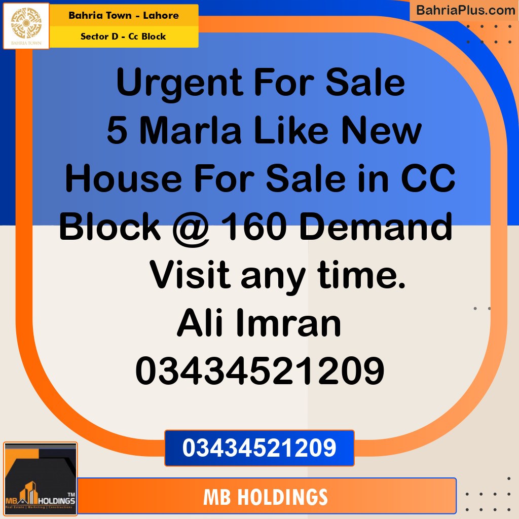 Residential Plot for Sale in Sector D - CC Block -  Bahria Town, Lahore - (BP-185009)