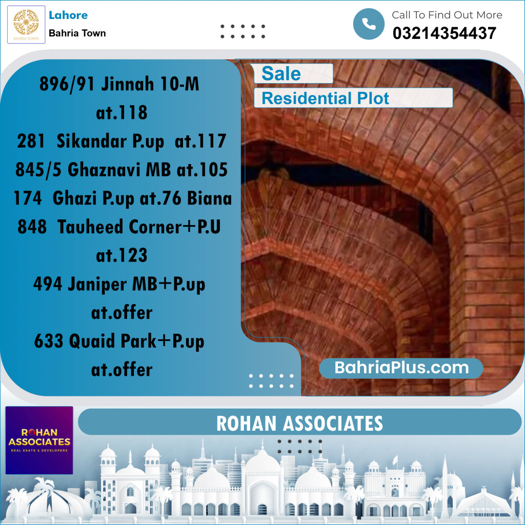 Residential Plot for Sale in Bahria Town, Lahore - (BP-185044)