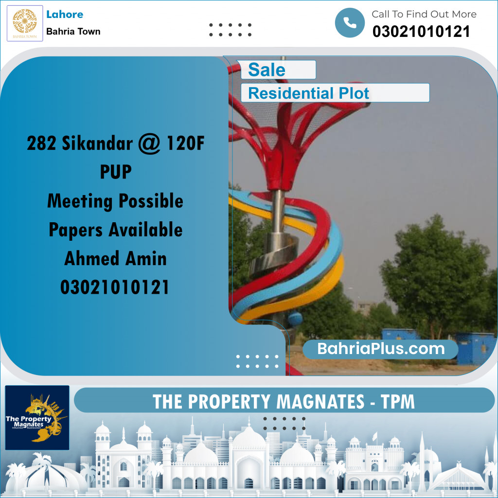 Residential Plot for Sale in Bahria Town, Lahore - (BP-185062)