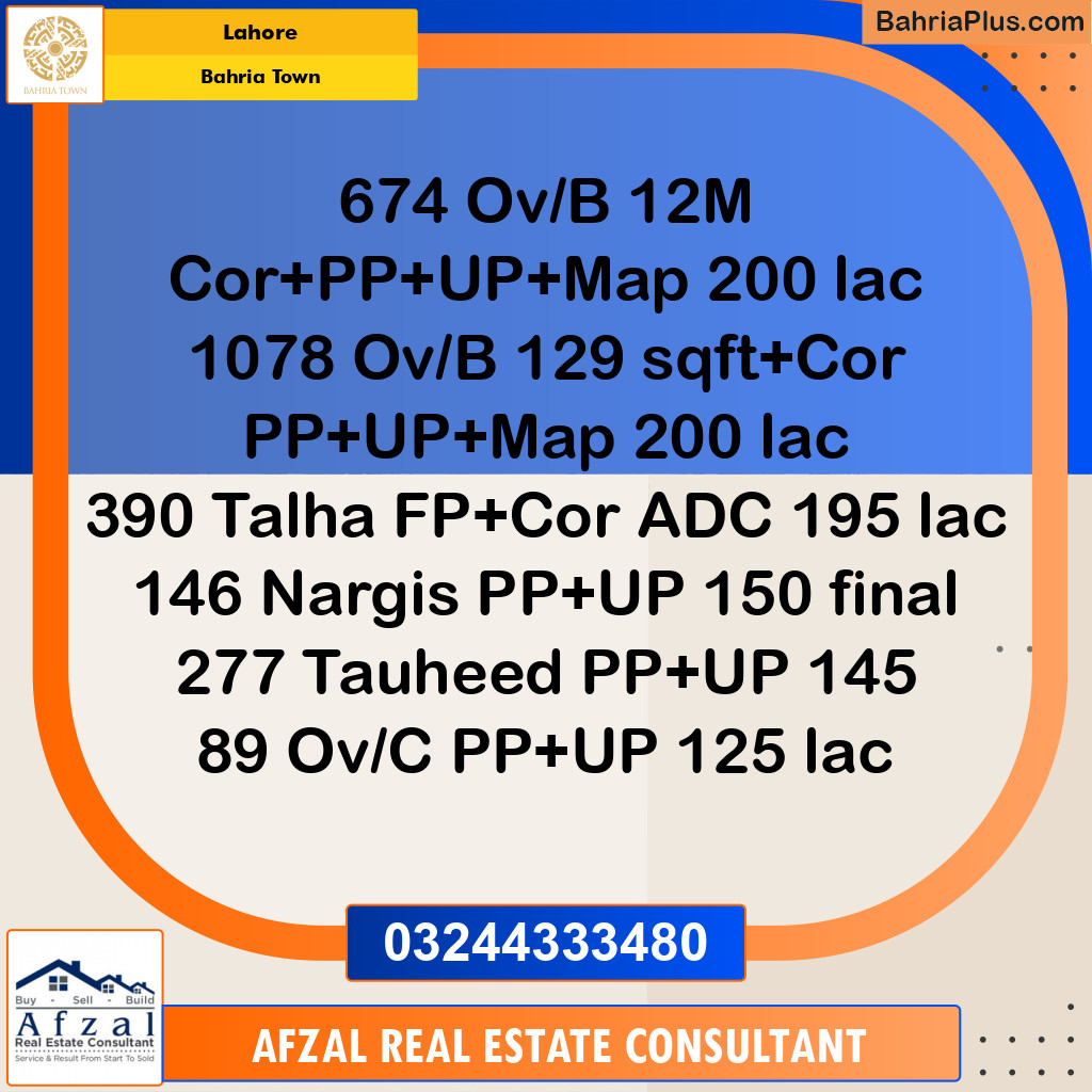 Residential Plot for Sale in Bahria Town, Lahore - (BP-185087)