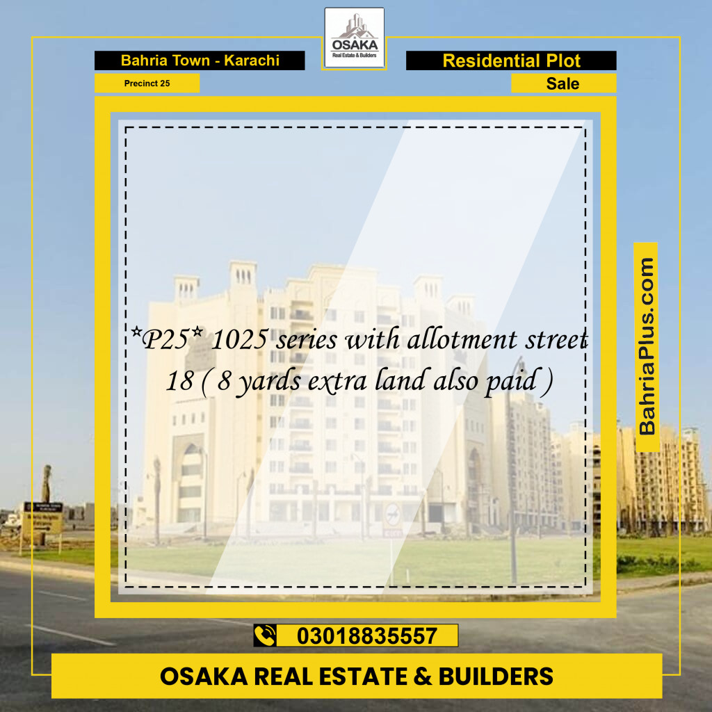 125 Sq. Yards Residential Plot for Sale in Precinct 25 -  Bahria Town, Karachi - (BP-185091)