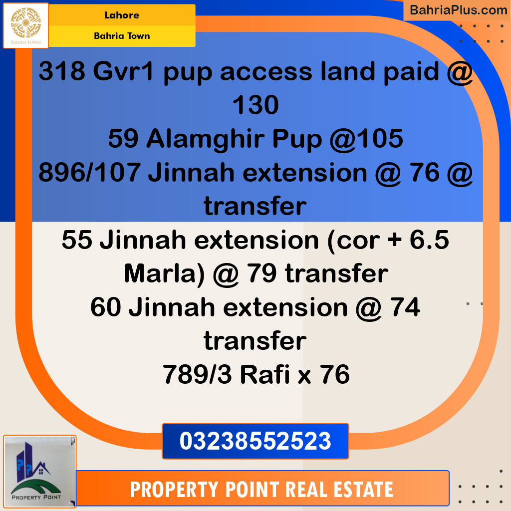 Residential Plot for Sale in Bahria Town, Lahore - (BP-185143)