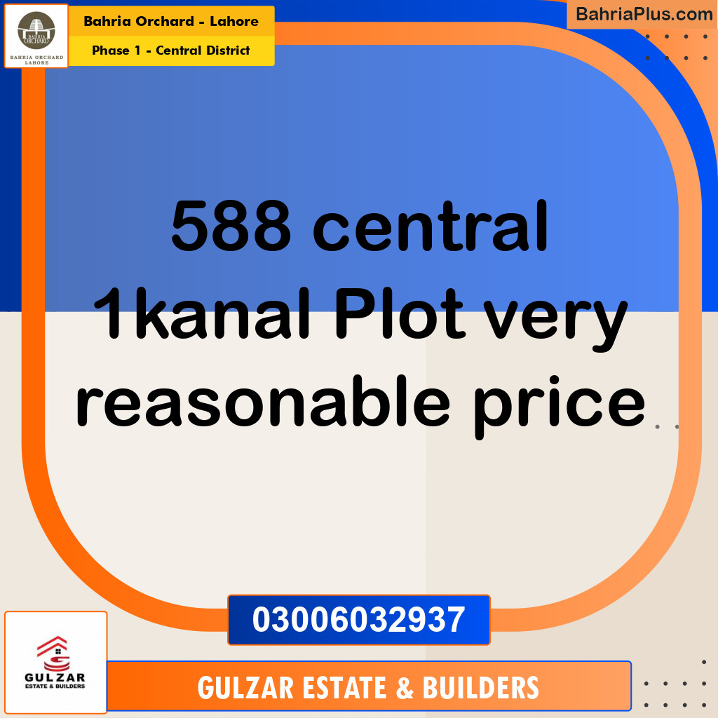 Residential Plot for Sale in Phase 1 - Central District -  Bahria Orchard, Lahore - (BP-185221)