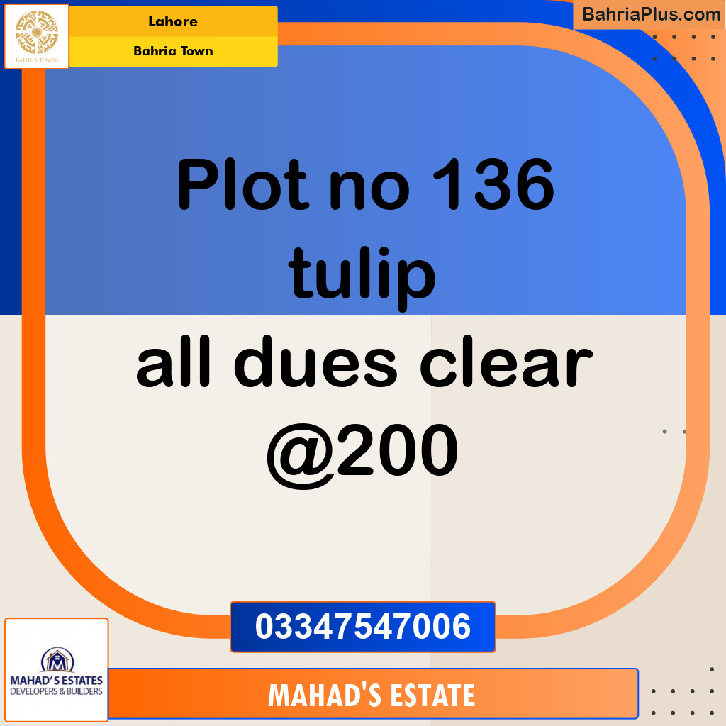 Residential Plot for Sale in Bahria Town, Lahore - (BP-185227)