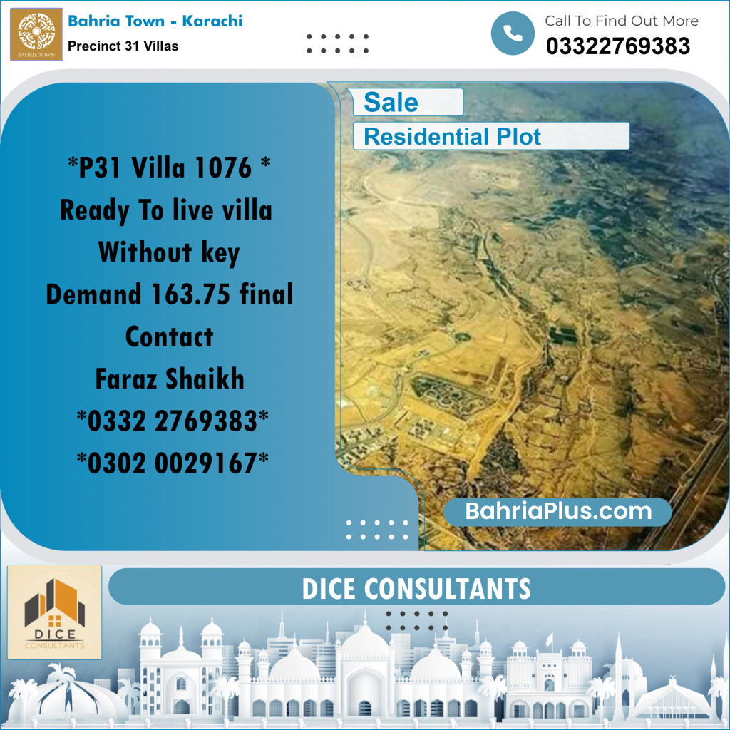 Residential Plot for Sale in Precinct 31 Villas - Bahria Town, Karachi - (BP-185318)