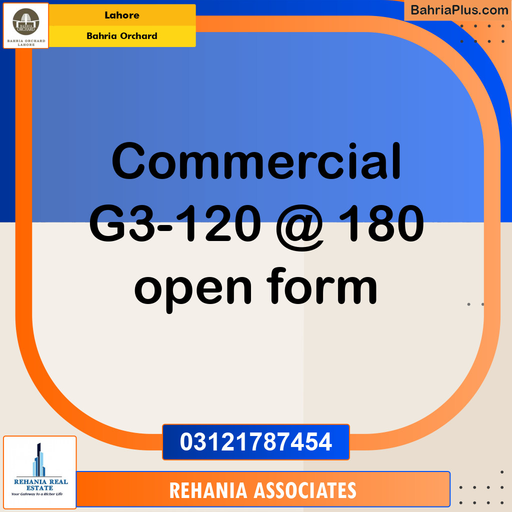 Commercial Plot for Sale in Bahria Orchard, Lahore - (BP-185319)