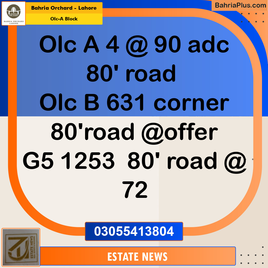 Residential Plot for Sale in OLC-A Block -  Bahria Orchard, Lahore - (BP-185377)