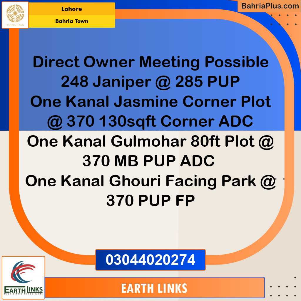 Residential Plot for Sale in Bahria Town, Lahore - (BP-185388)