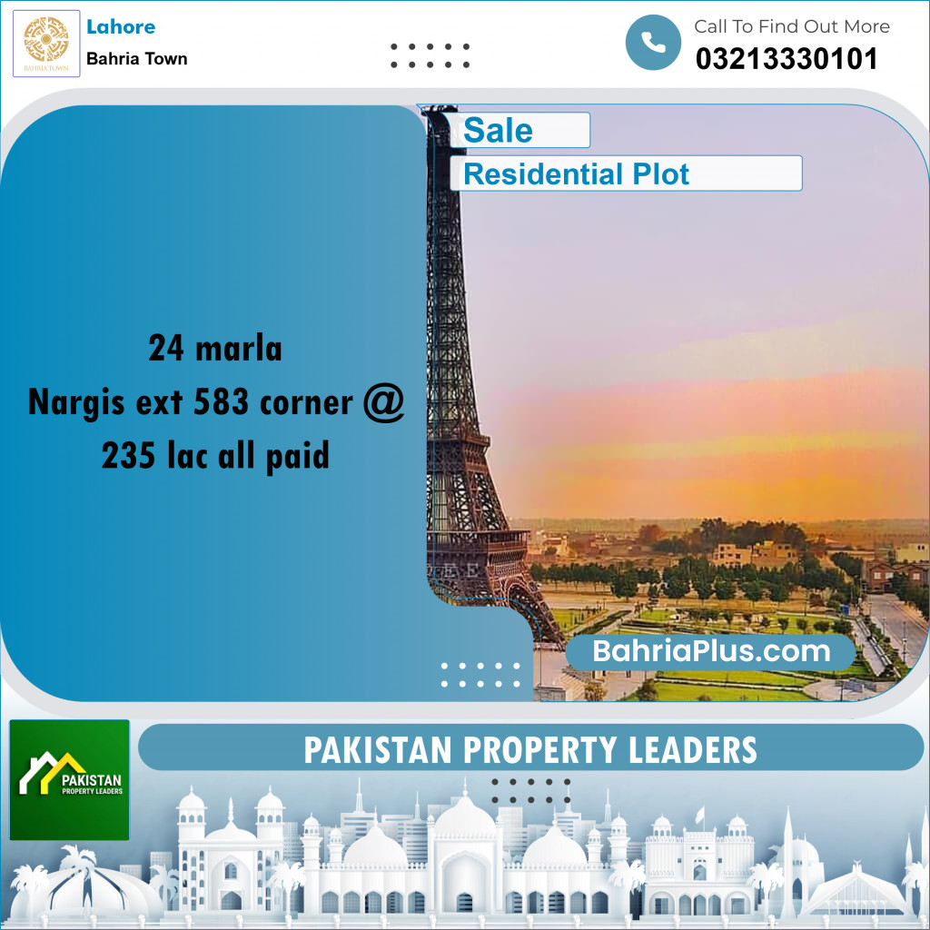Residential Plot for Sale in Bahria Town, Lahore - (BP-185401)