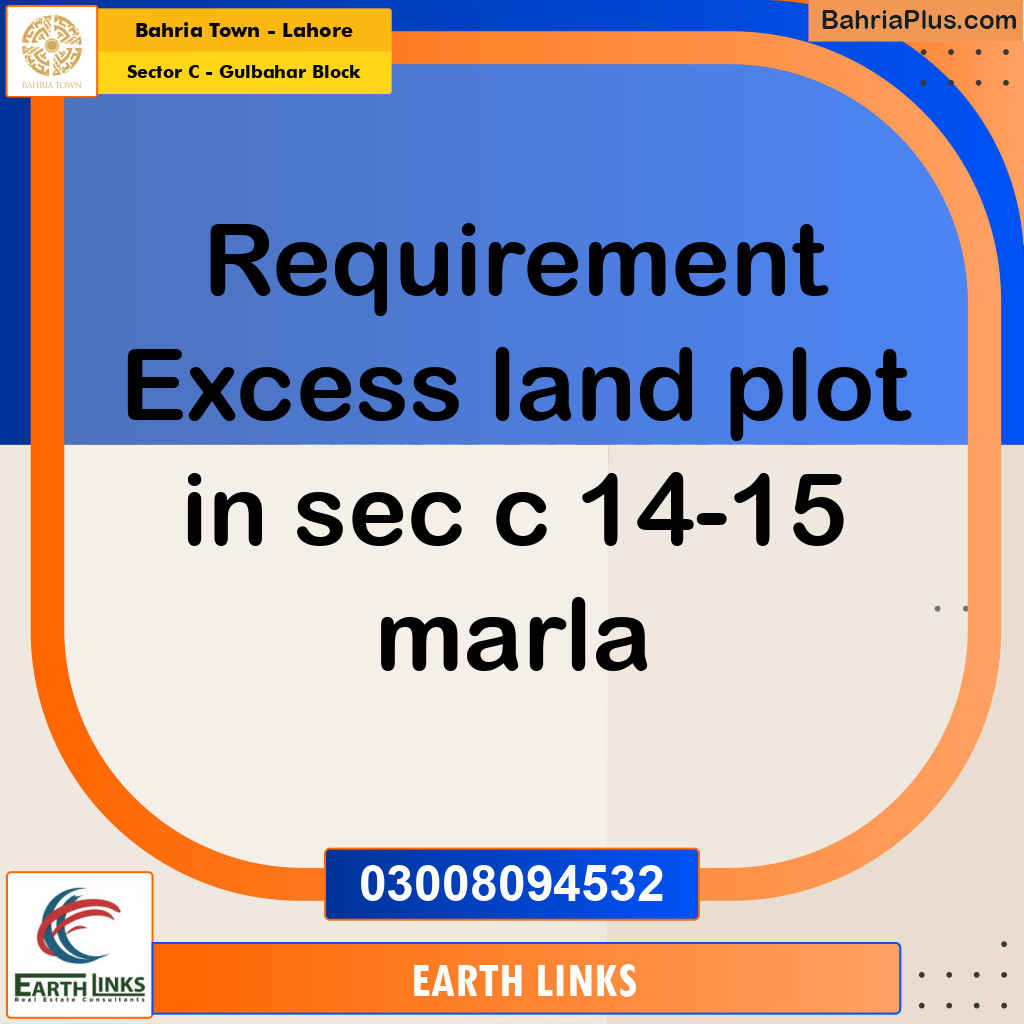 Residential Plot for Sale in Sector C - Gulbahar Block -  Bahria Town, Lahore - (BP-185415)