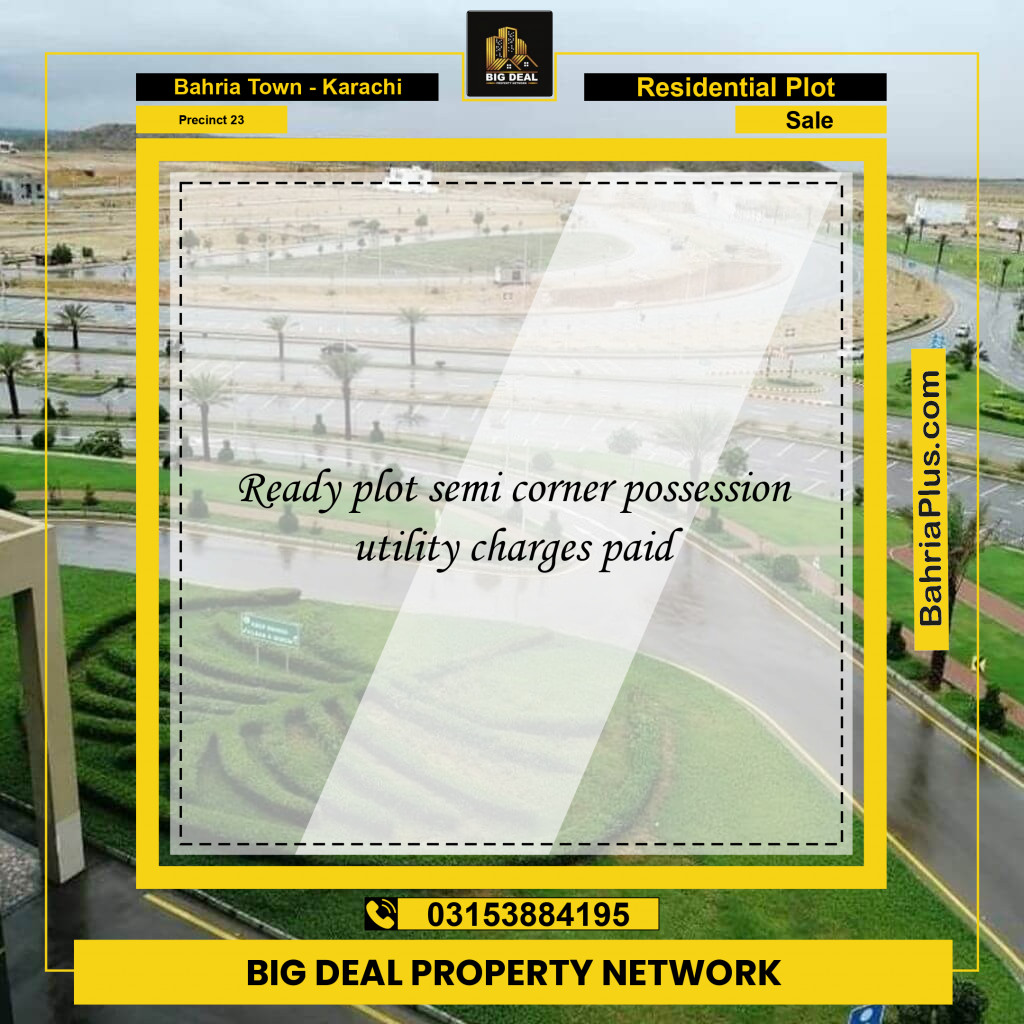 Residential Plot for Sale in Precinct 23 - Bahria Town, Karachi - (BP-185453)