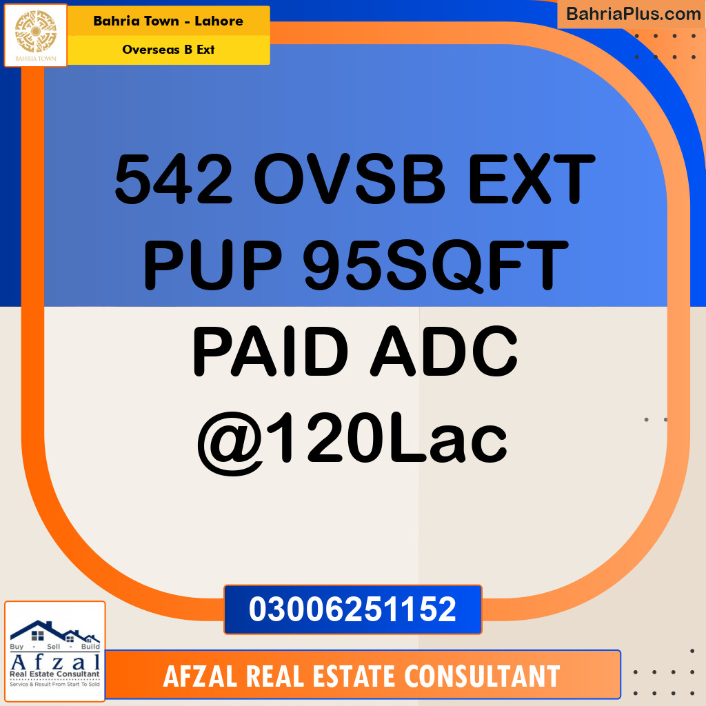 Residential Plot for Sale in Overseas B Ext -  Bahria Town, Lahore - (BP-185458)