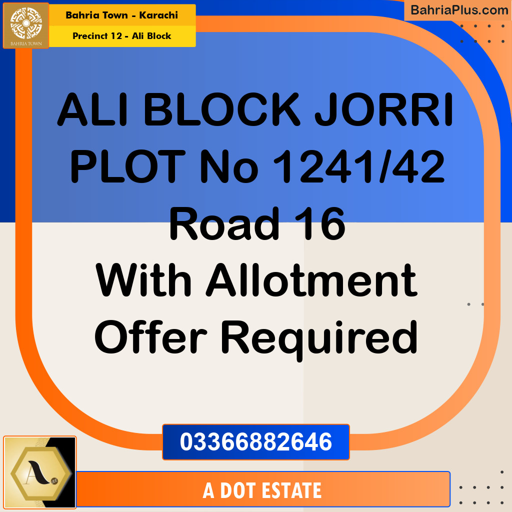 Residential Plot for Sale in Precinct 12 - Ali Block - Bahria Town, Karachi - (BP-185466)