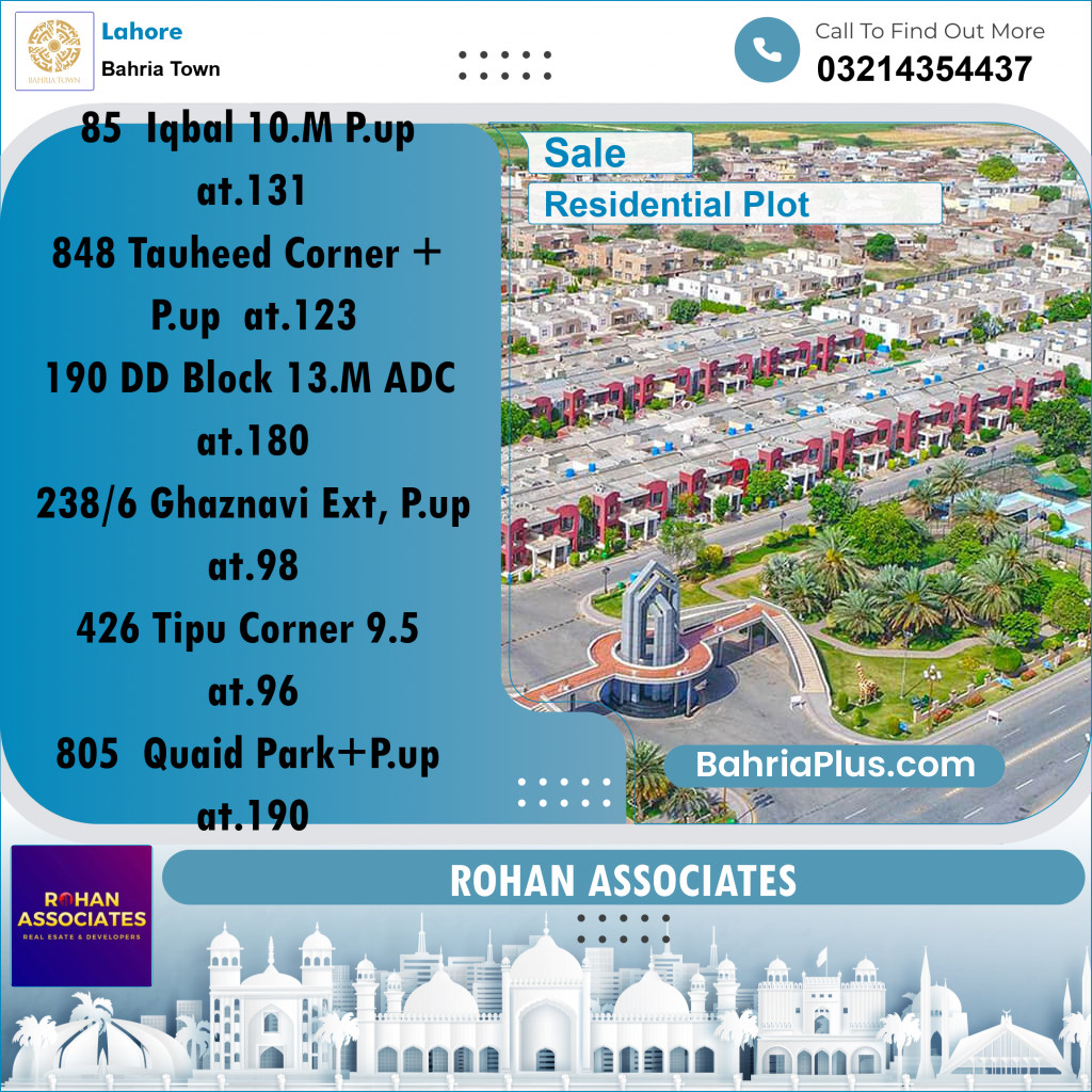 Residential Plot for Sale in Bahria Town, Lahore - (BP-185529)