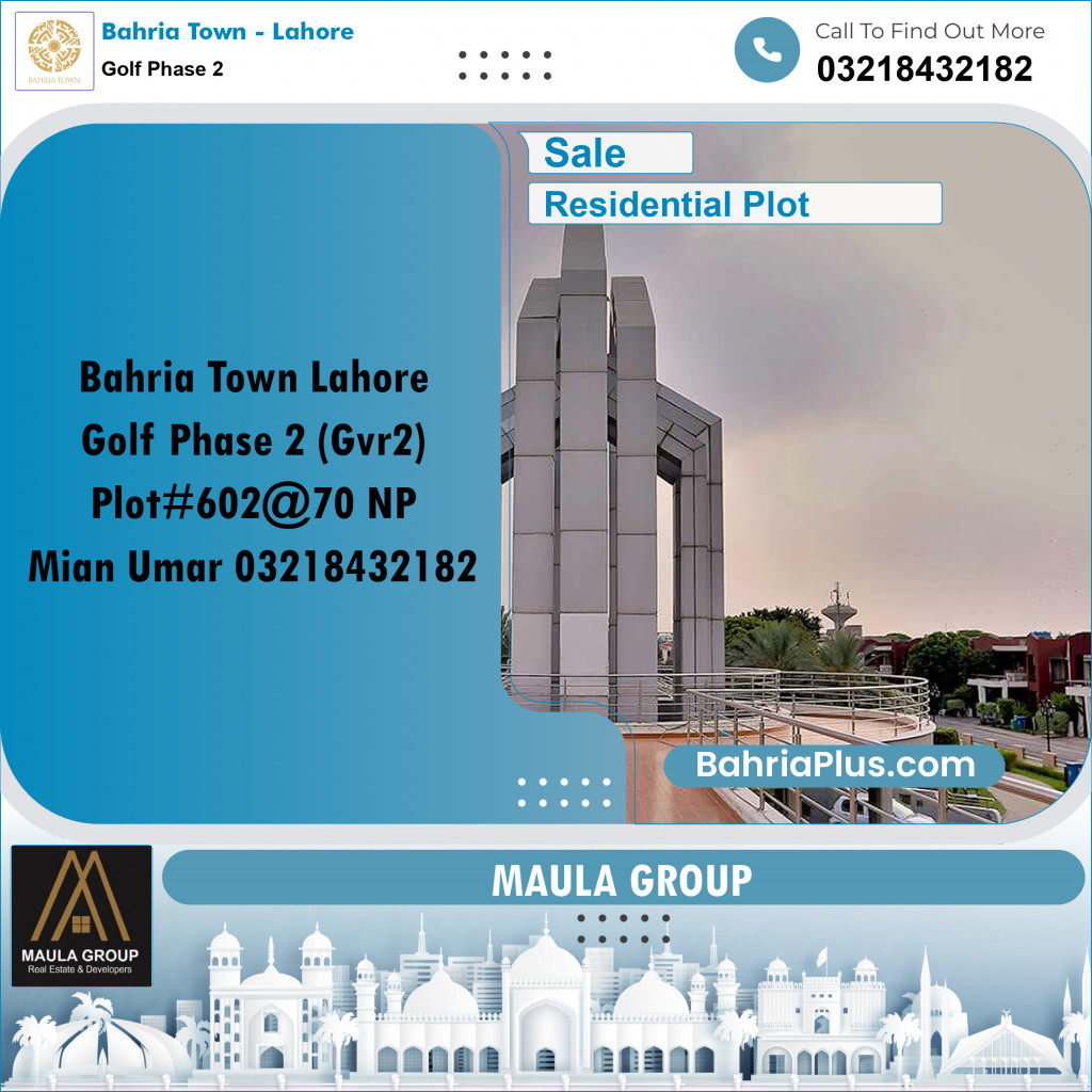 Residential Plot for Sale in Golf Phase 2 -  Bahria Town, Lahore - (BP-185548)