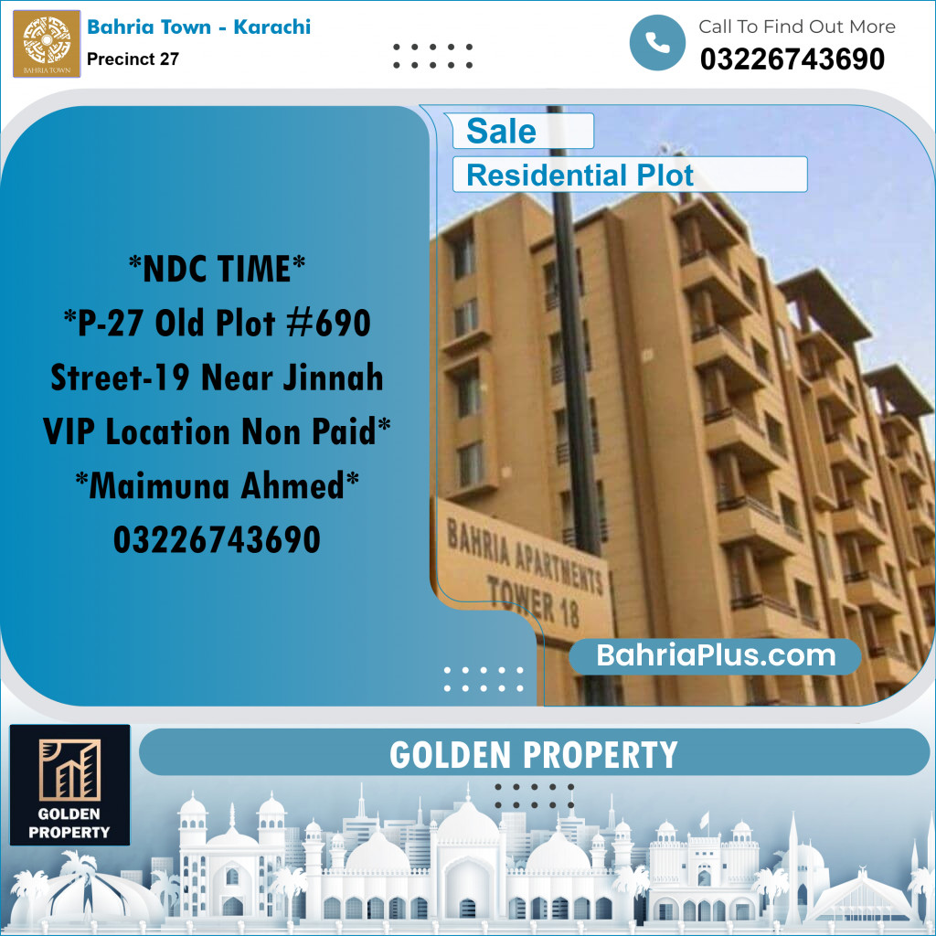 Residential Plot for Sale in Precinct 27 - Bahria Town, Karachi - (BP-185559)