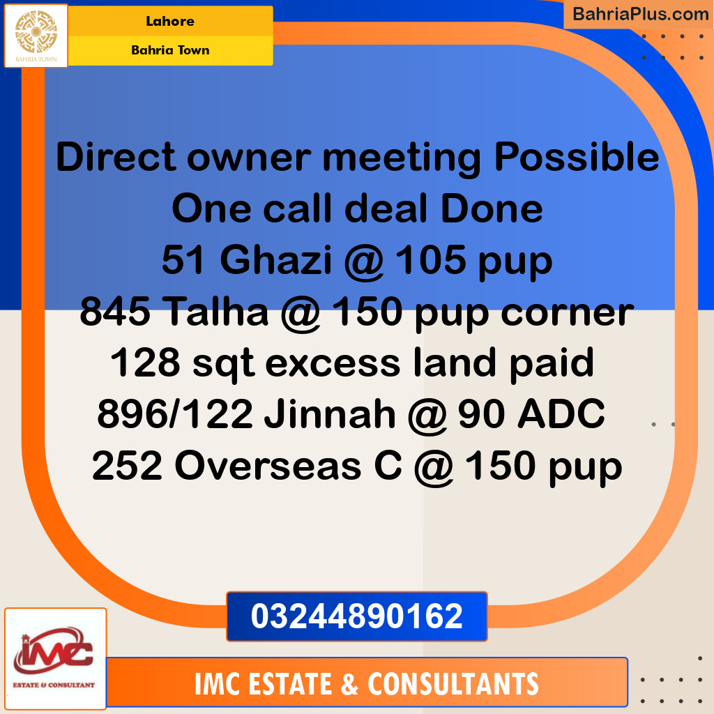 Residential Plot for Sale in Bahria Town, Lahore - (BP-185596)