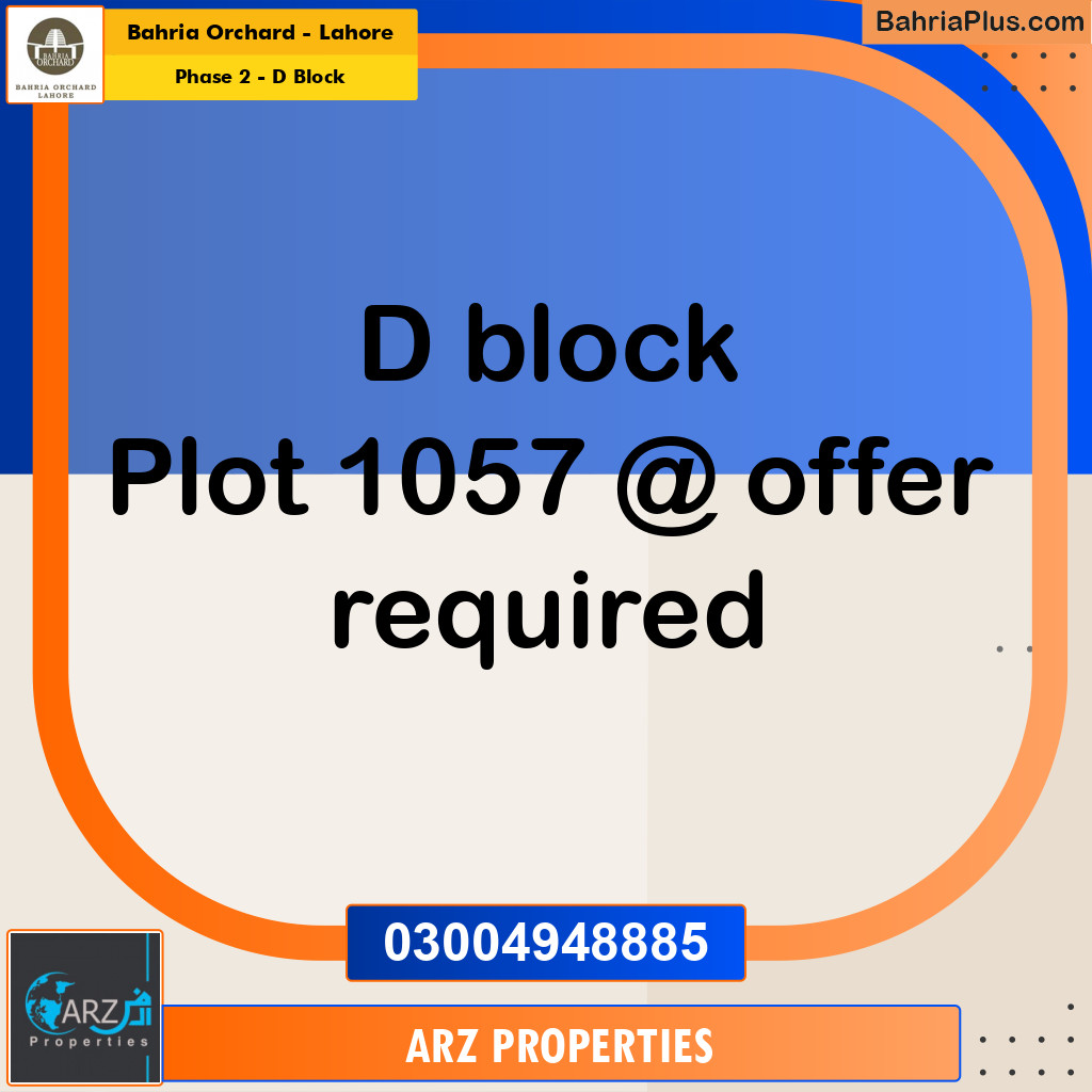 Residential Plot for Sale in Phase 2 - D Block -  Bahria Orchard, Lahore - (BP-185621)