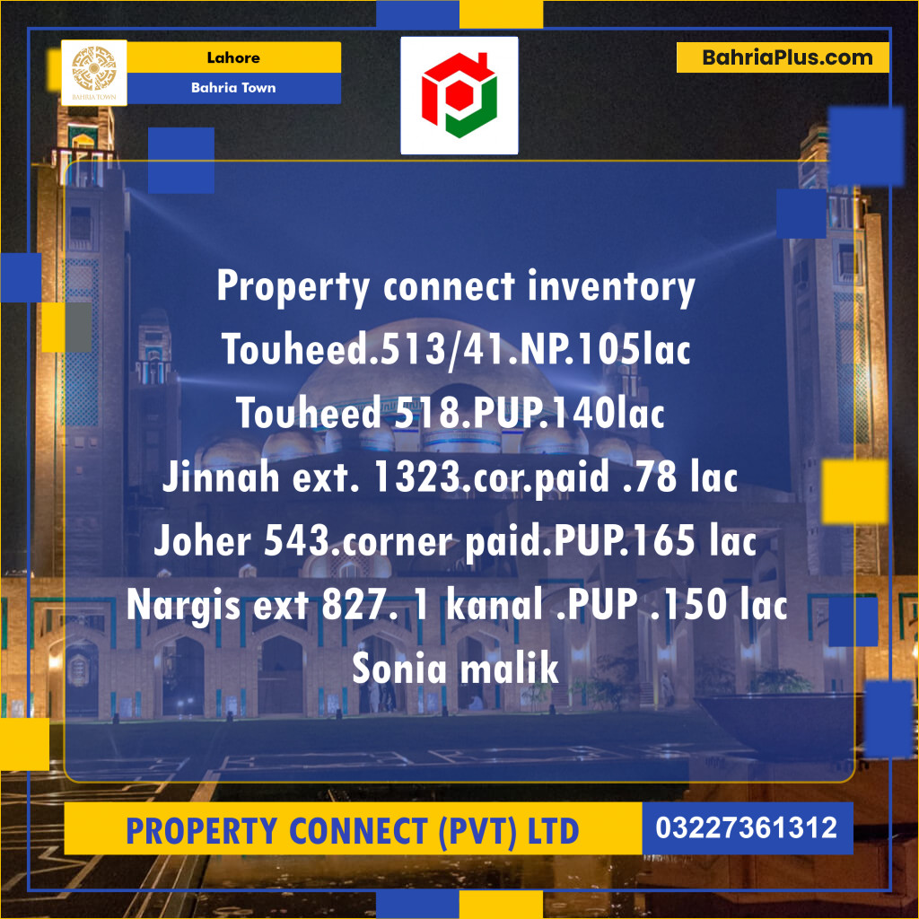 Residential Plot for Sale in Bahria Town, Lahore - (BP-185624)