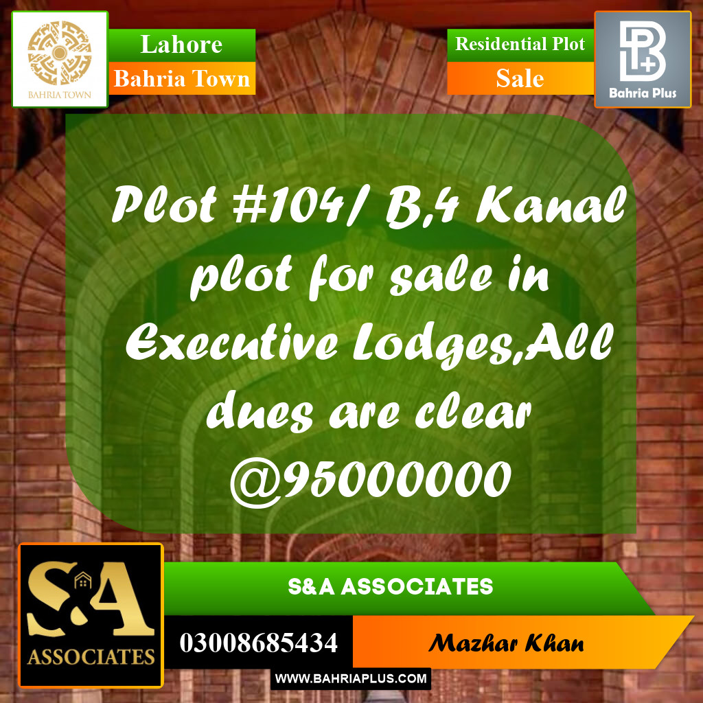 Residential Plot for Sale in Bahria Town, Lahore - (BP-185642)