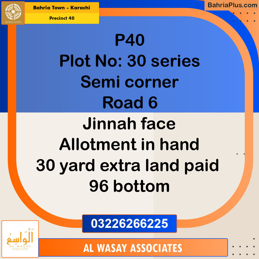Residential Plot for Sale in Precinct 40 - Bahria Town, Karachi - (BP-185669)