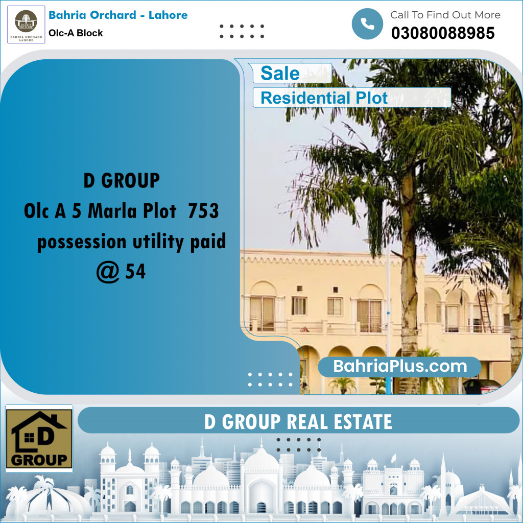 Residential Plot for Sale in OLC-A Block - Bahria Orchard, Lahore - (BP-185670)
