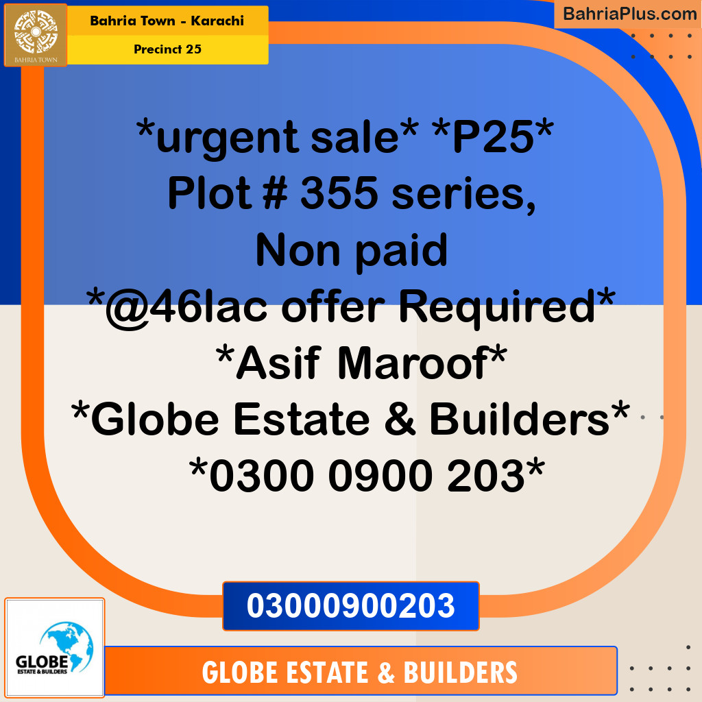 125 Sq. Yards Residential Plot for Sale in Precinct 25 -  Bahria Town, Karachi - (BP-185736)