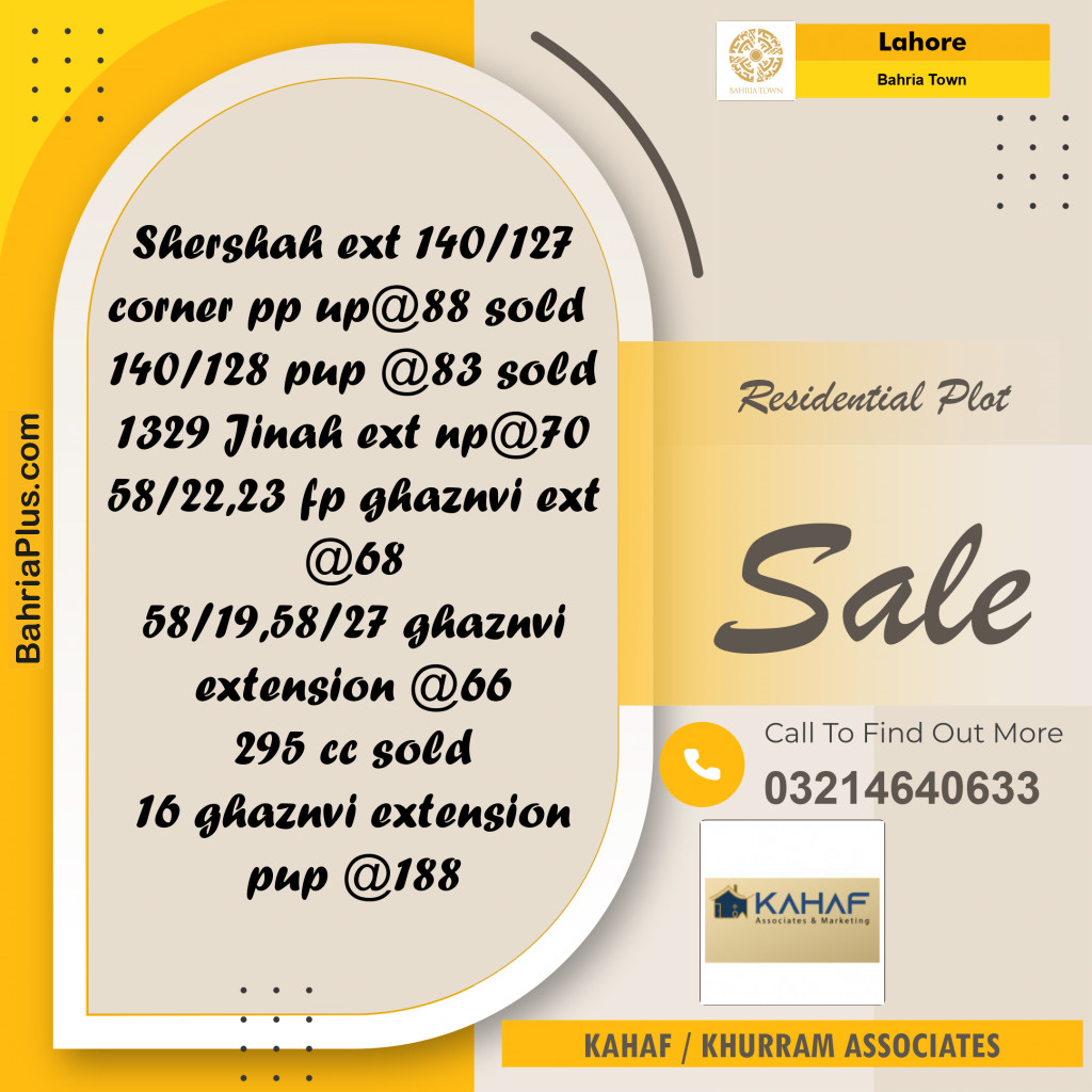 Residential Plot for Sale in Bahria Town, Lahore - (BP-185743)