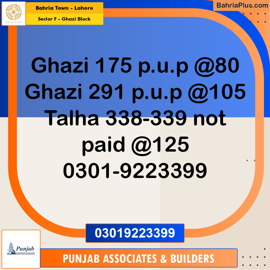 Residential Plot for Sale in Sector F - Ghazi Block -  Bahria Town, Lahore - (BP-185785)