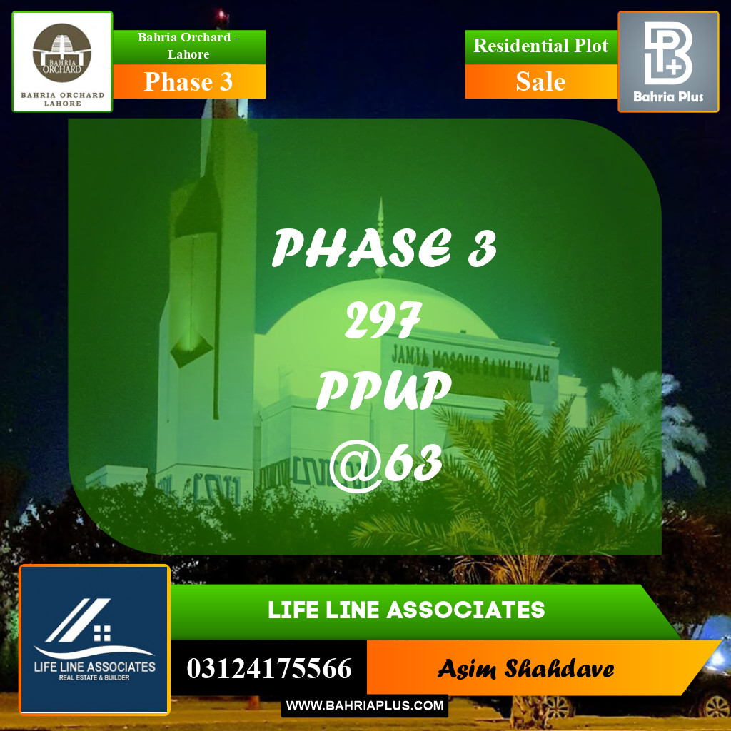 Residential Plot for Sale in Phase 3 -  Bahria Orchard, Lahore - (BP-185814)